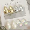 4Pair/Set Vintage Glossy Thick Acrylic Water Drop Stud Earring Fashion Creative Tear Drop Earrings Women's Elegant Party Jewelry