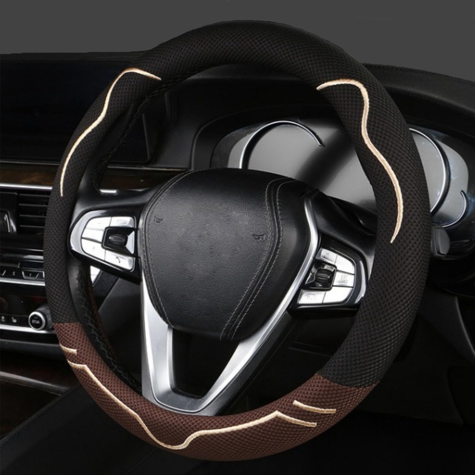 

Чехол на руль TATACLEA для легкового автомобиля, симпатичный чехол на руль для полной защиты с универсальной посадкой на рулевое колесо