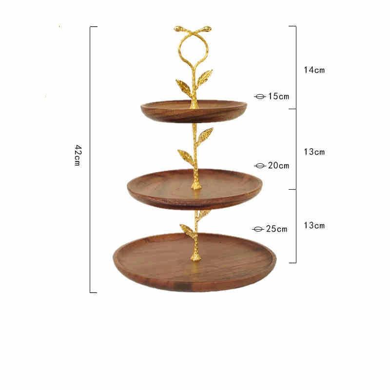2/3-Layer Wooden Cupcake Stand Round Tiered Cake Display Stand For Birthday Party Dessert Table Fruit Plate Display Tray