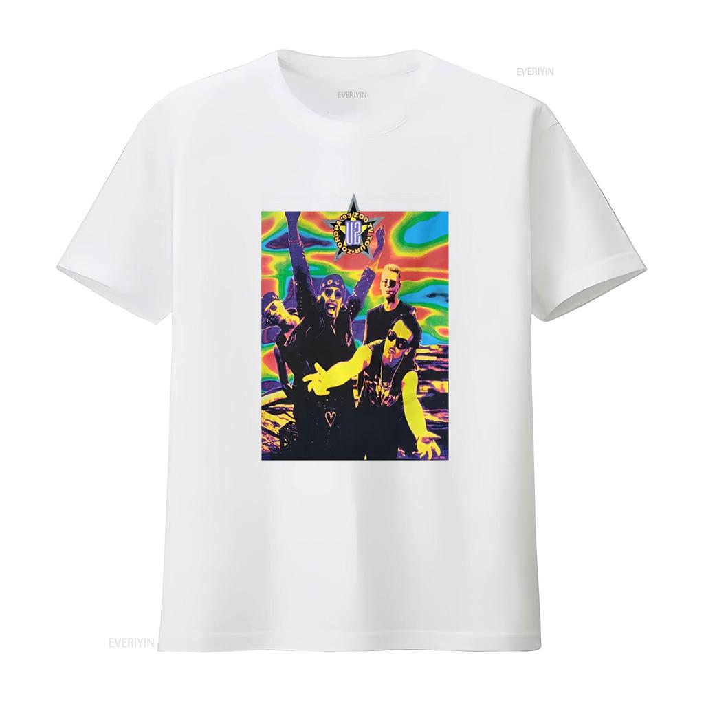 1993 U2 Zoo Tv Tour T-Shirt XL Zooropa Band Konzert Mode Selten CD Inspiriert Vintage Gewaschen Mann Stilvolle Designerkleidung