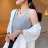 One Piece Bra Sexy Sleeveless Vest Women's Outerwear Underwear Summer Spicy Girls Pure Desire Short and Unique Round Neck Top