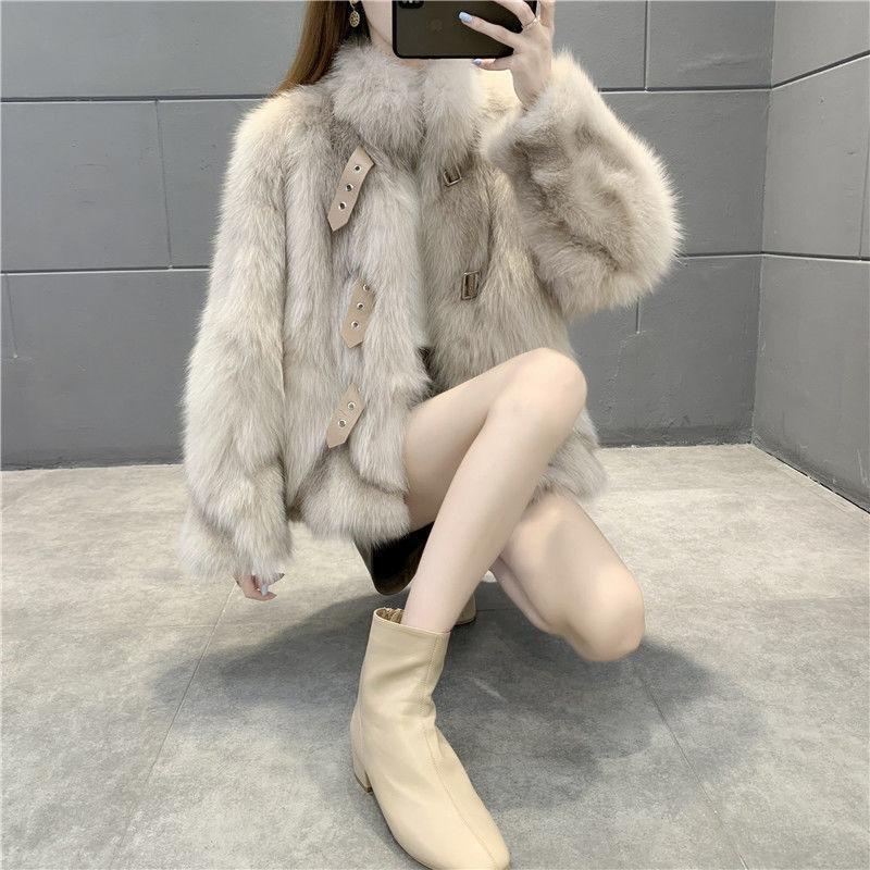 Imitation fox hair light imitation fur new women's short hair thickened coat winter