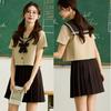 Sailor Authentic Long Short Sleeve Sailor High School Girl Bow School School JK School British High School Cultural Costume [Yi-gog] Uniform, Uniform,