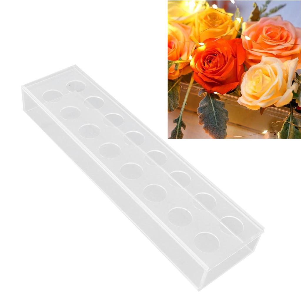 Rectangular Floral Centerpiece Clear Acrylic Flower Vase for Dining Table Wedding Party Home