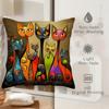 2D Flat - An Abstract Cat Design Pillowcase