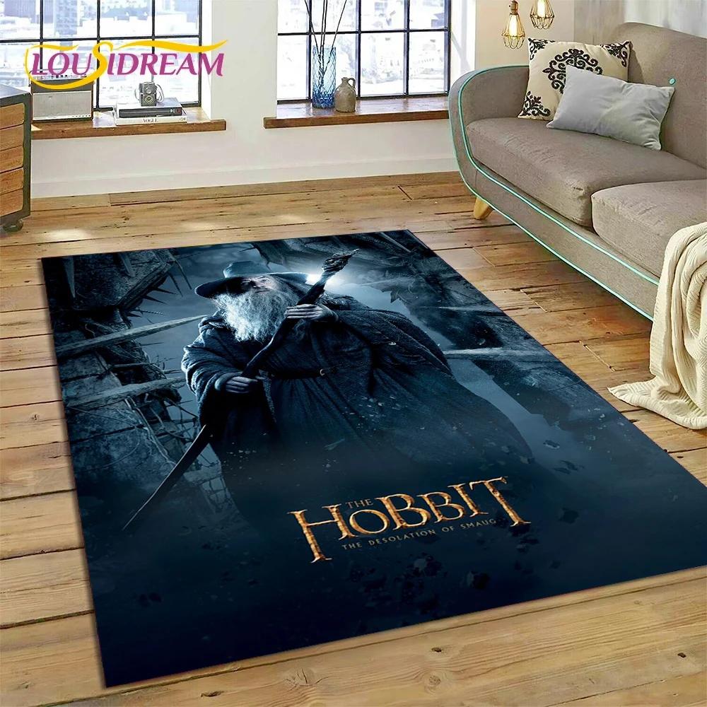 3D L-Lord of The Rings H-Hobbit Movie HD Rug Carpet for Living Room Bedroom Home Decor,Non-slip Decoration for Sofa Doormat Gift
