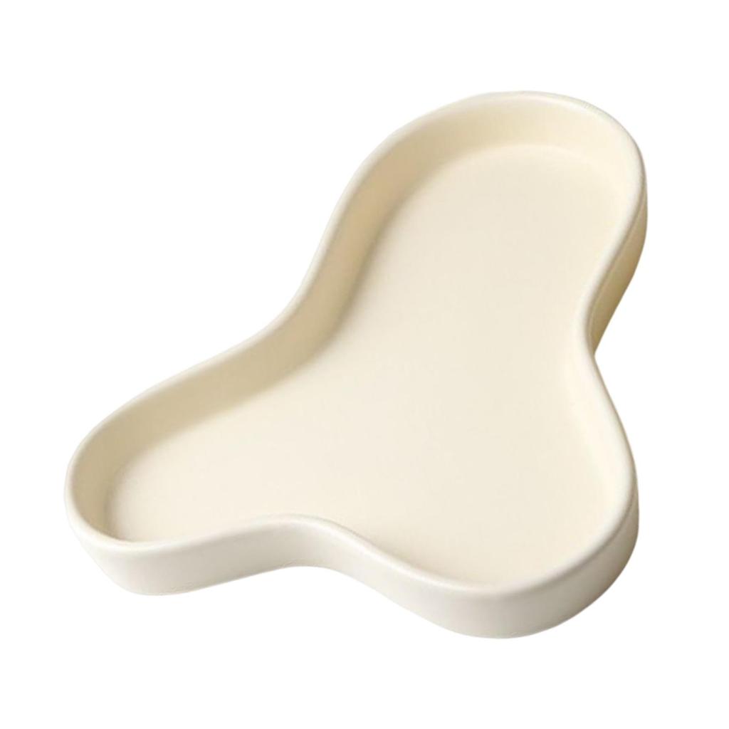 Multipurpose Decorative Tray Jewelry Plate Dish for Desktop Bedroom Decor Beige