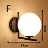 Modern wall lamp retro milky white glass lampshade bedroom staircase bedside lamp attic interior black E27 base home decoration