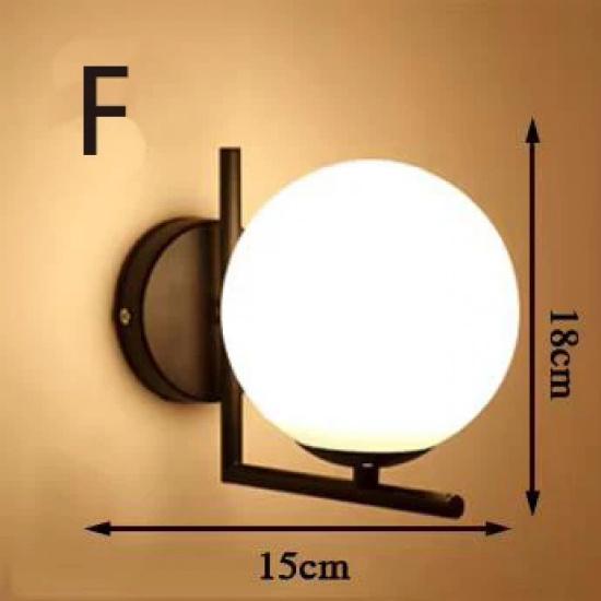 Modern wall lamp retro milky white glass lampshade bedroom staircase bedside lamp attic interior black E27 base home decoration