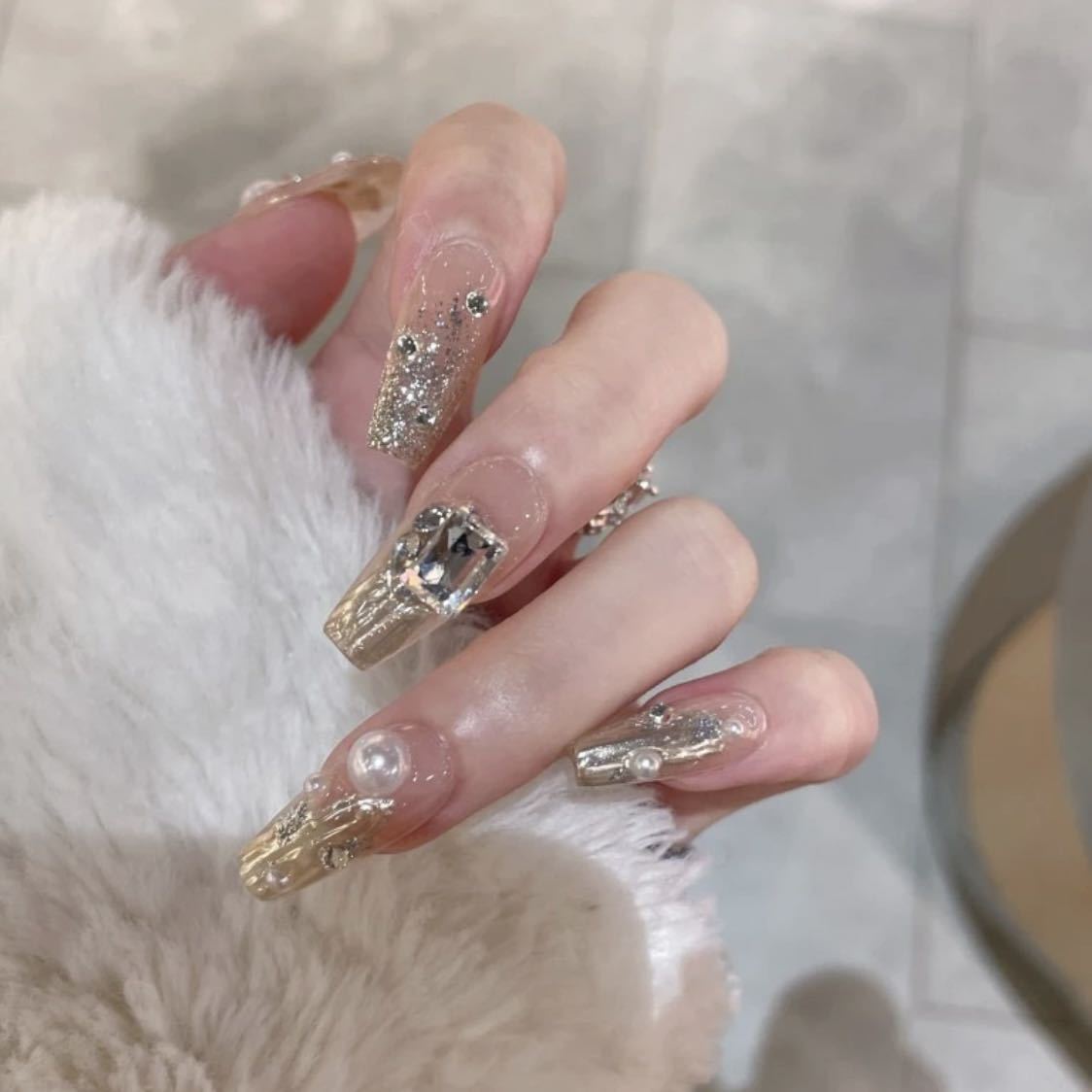 

Чисто ручная работа Фототерапия Носитель Ай Шэнь Носитель Готовый продукт Многоразовые наклейки для маникюра Можно снимать large L