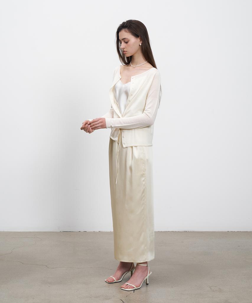 Rene J String Satin Long Skirt