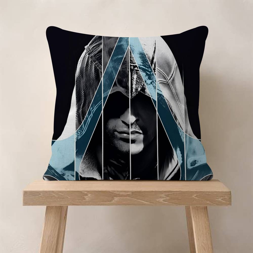 Game A-Assassins C-Creed Logo Decorative Room Aesthetics Pillow Case Home Decor Bedroom Sofa Bed Couch Pillow Cover 45X45