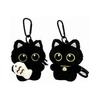 [sansejin] Black Cat White Cat Plush Toy Set of 2 Keychain with Carabiner Cat Cute Big Eyes Cat Charm Bag Decoration Women's Gift