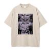 Anime Jujutsu Kaisen Gojo Satoru Itadori Yuji Fushiguro Megumi Print Washed T-shirt Men Women Washed Cotton Tshirts Harajuku Tee
