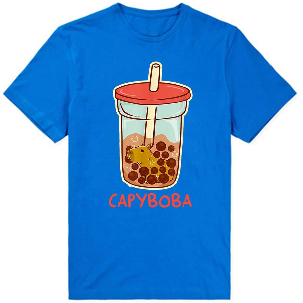 Retro Lustiges Capybara Don't Worry Be Capy T-Shirts Sommer Grafik Baumwolle Streetwear Kurzarm Geburtstagsgeschenke T-Shirt Männer