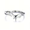 Retro-Stil verstellbarer Dinosaurierring für Damen - einzigartiges Jurassic-Design, schlichter und doch eleganter Stil, Silber-Finish, bequem