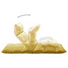 Foldable Floor Chair Mustard Yellow Fabric