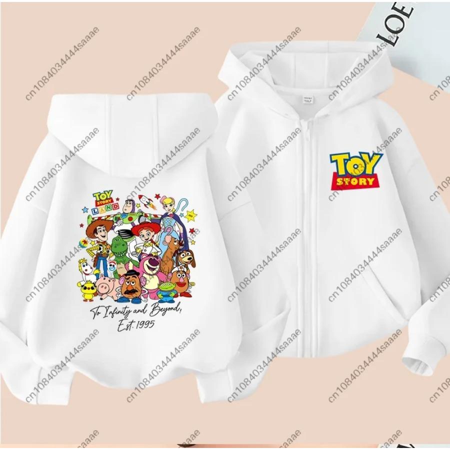 Boys Girls Cartoon Zipper Hooded Jacket Children Outerwear Autumn Grid Print Kids Zip Up Hoodie Front Back Graphic