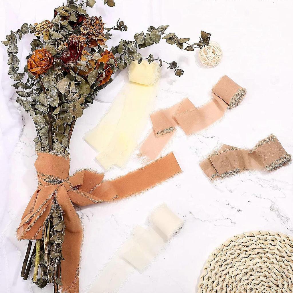 Handgefertigte Fransen-Chiffon-Seidenbänder für Hochzeitseinladungen, Brautsträuße, Feiertagsdekorationen