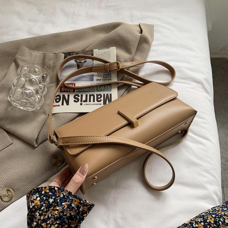 Fashion PU Leather Shoulder Bags New Korean Style Women Simple Messenger Bag Casual All-match Ladies Shoulder Bags