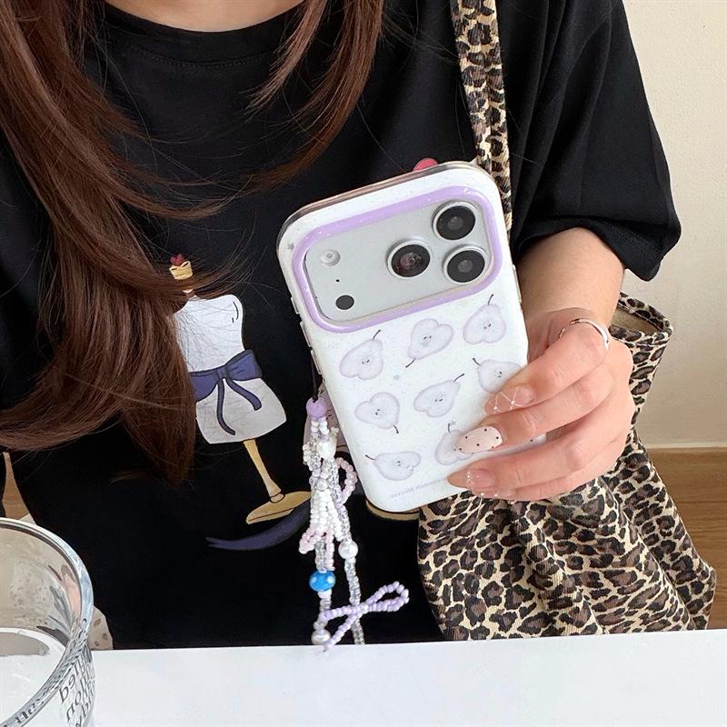 Purple Sequin Full-Screen Chain Case for iPhone 17/16 Pro Max/15/14