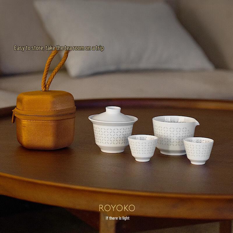 Minimalist Linglong Porcelain Travel Tea Set