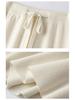 Women's 100% Australian Wool Wide-Leg Pants - Extra Long Cashmere Knit for Autumn/Winter