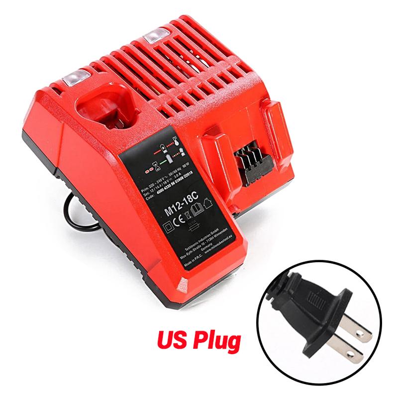 M12-18C Li-ion Battery Charger for Milwaukee 12 V 14.4V 18V C1418C 48-11-1815/1828/1840 M18 M14 M12 Lithium Battery