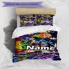 3pcs Duvet Cover Set (1*Duvet Cover + 2*Pillowcase, Without Core), Custom Name DRAGON BALL Pattern Bedding Set, Home Bedroom Decor Gift