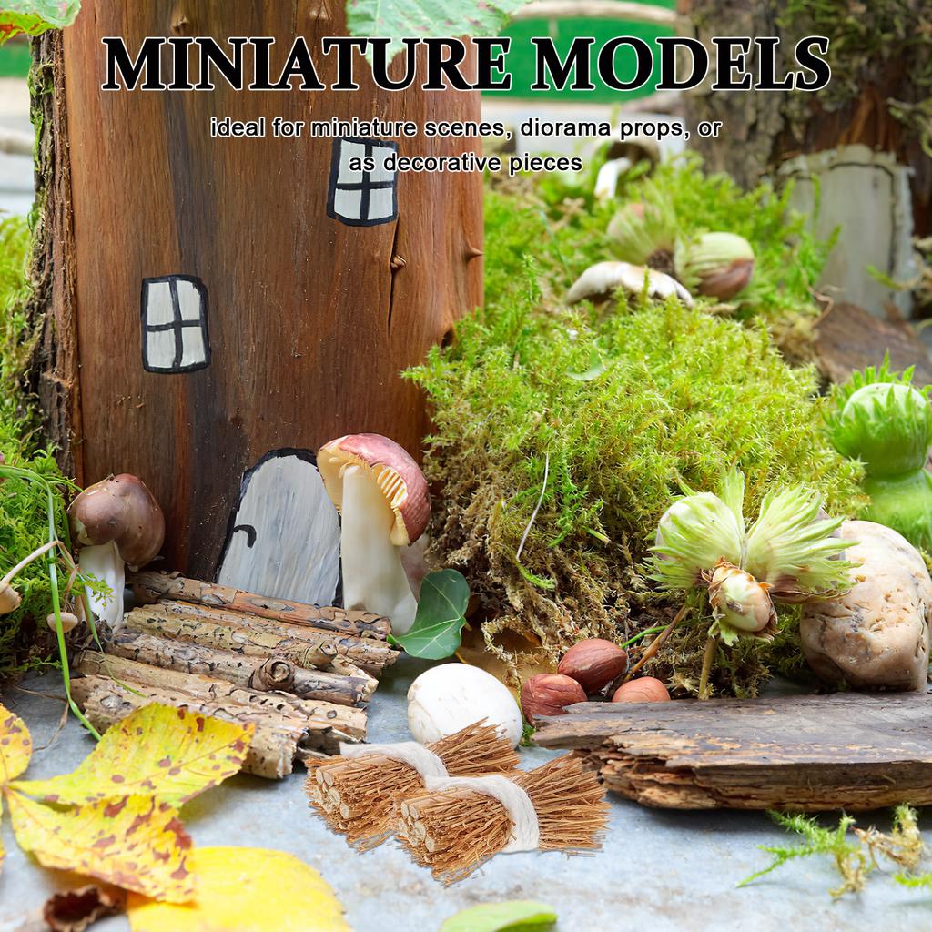 6Pcs Miniature Haystack Decorations 2.5cm Handmade Realistic Faux Hay Bales for DIY Sand Table Decor Accessories