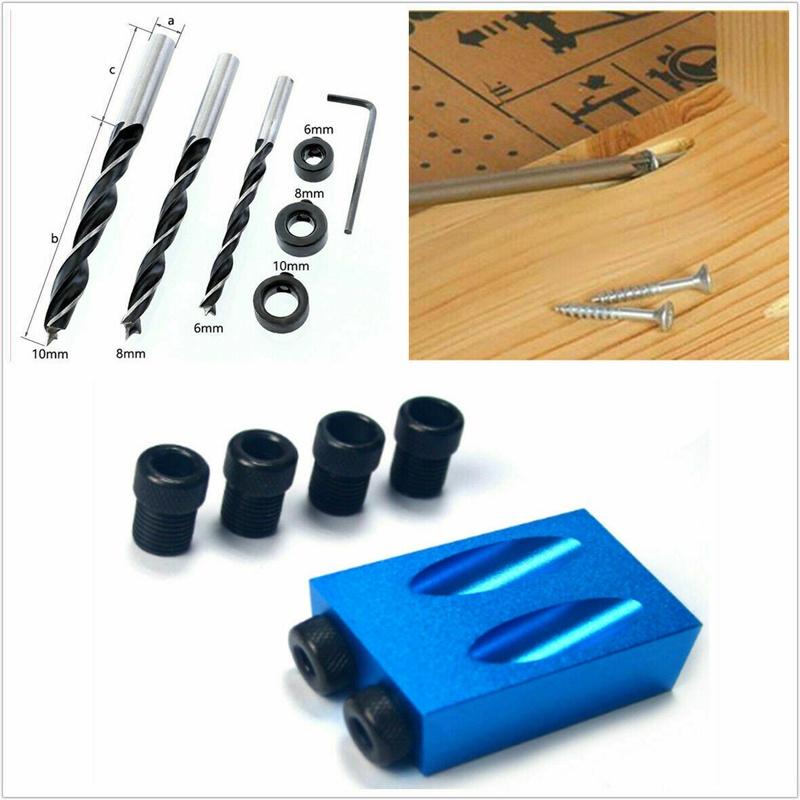 14Pcs/set 15°Pocket Hole Screw Jig Dowel Drill Carpenters Woodworking Tools Locator