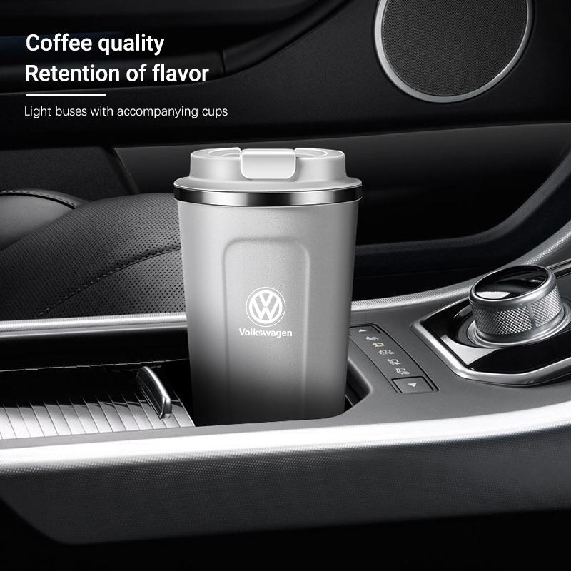 2026 Hot For Volkswagen VW Car Portable Coffee Cup Laser Car Logo Insulated Mug For Volkswagen VW Polo Golf T5 Caddy T4 Touran G