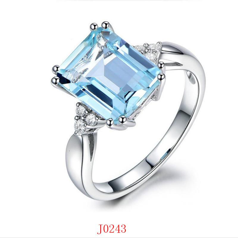 2026 Premium Emerald Jewelry Zircon Ring Geometric Love Wedding Ring Women's Diamond Ring Tide Jewelry