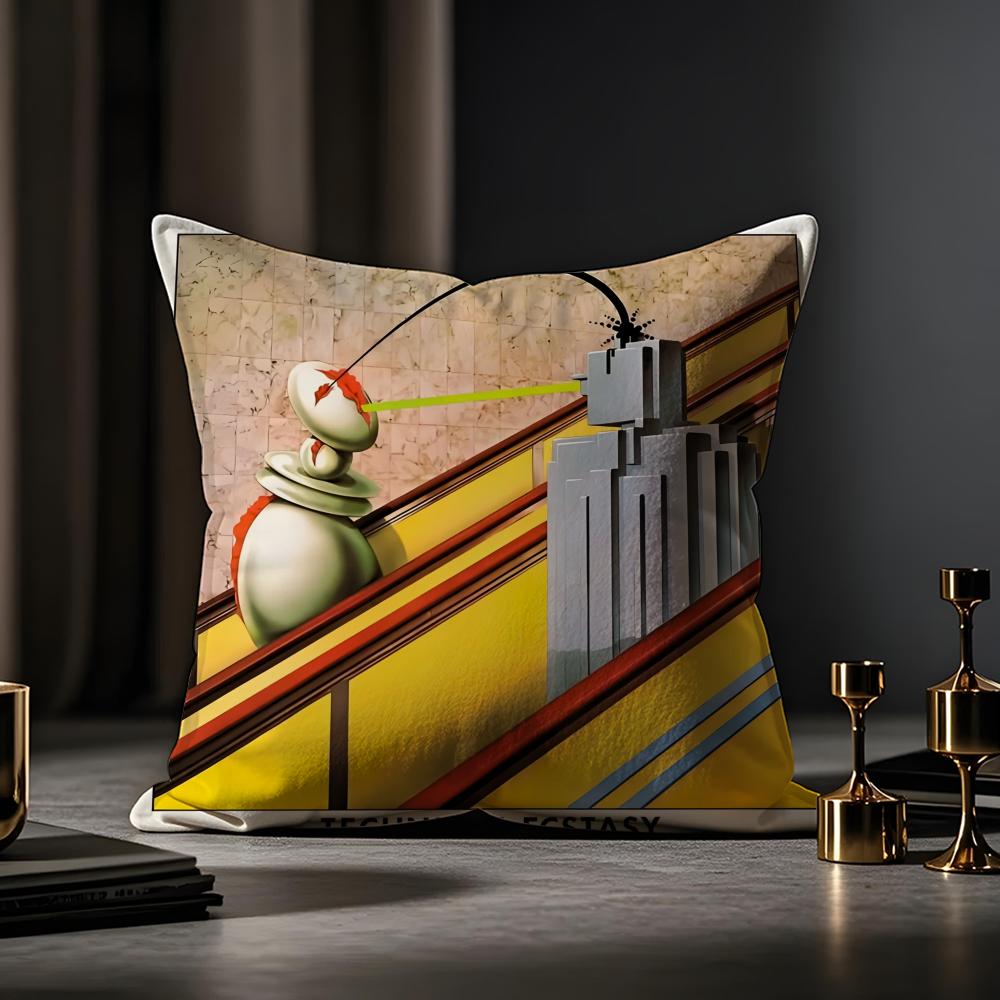 Black Sabbath Cushion Cover Anti-dustmite Pillowcase Invisible Zipper Silky Short Plush Sofa Cushion Cover