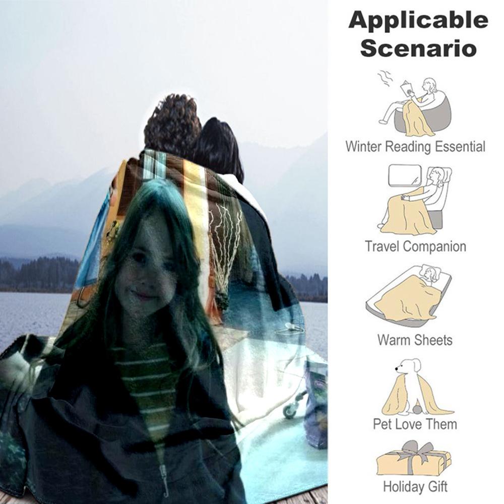 Customize Photo Personalized picture Blanket Multi-purpose Personalized Blanket Comfortable Versatile for Picnics Chair Nap Couch All-Season Use