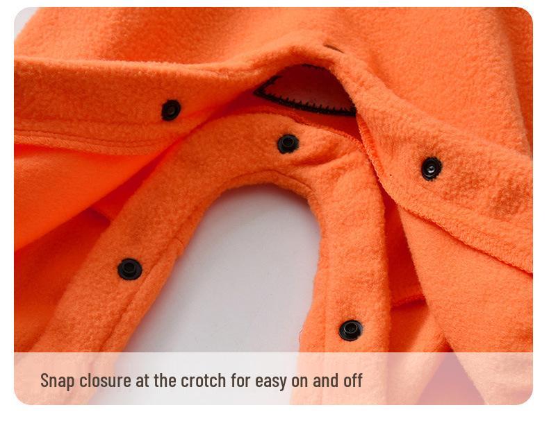 Halloween Hooded Pumpkin Monster Romper - Snap Crotch Infant Onesie for Autumn/Winter