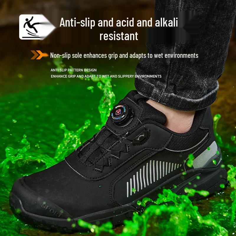 2026 Men's Lightweight Breathable No-Tie Safety Work Shoes: Anti-Smash & Anti-Puncture