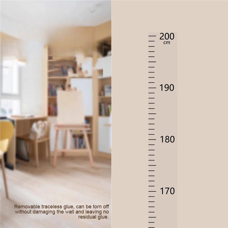 1pc Height Measurement Wall Sticker 2m Removable No Wall Damage Accurate Height Ruler for Kids Room Home Decoration