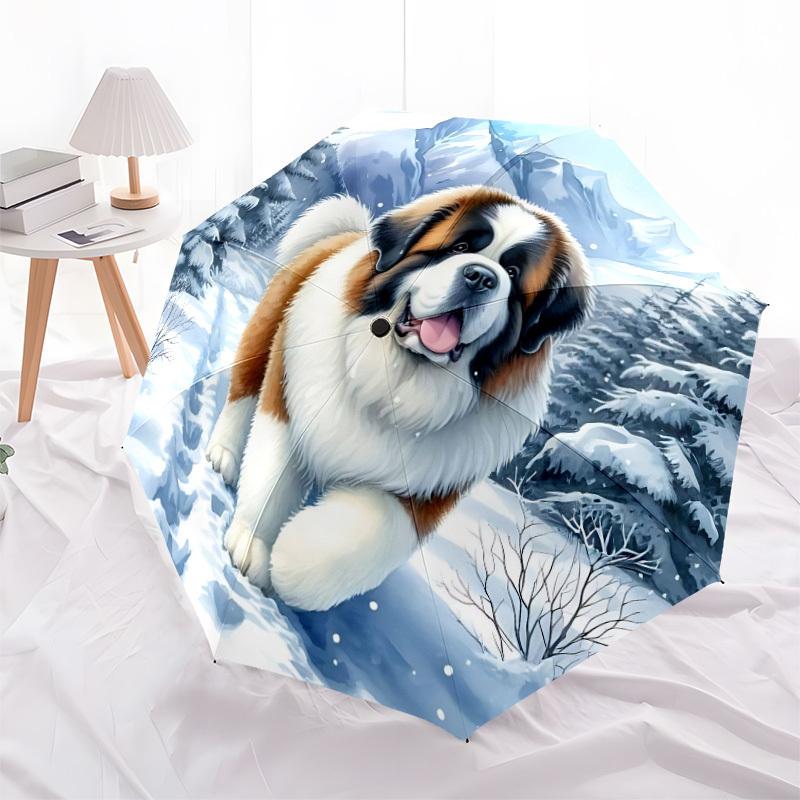 1 Stück Winter-Hunde-Regenschirm mit automatischer Öffnung/Schließung, winddichtes Dach, Bedienungsanleitung yy260311005