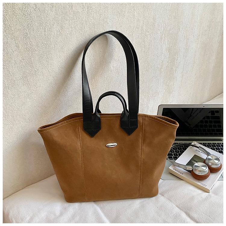 Large Capacity Simple Tote Large Bag Women's New Casual Texture Commuter Bag Student Shoulder Bag for Class
