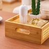 HeMu-Bamboo Grid Side Storage Box, Bedroom Cosmetics Sorting Box, Living Room Desktop, Desktop, Rectangular Tray, Acrylic