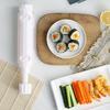 Sushi Maker Kit with Push-Button Release DIY Rice Mold Roller for Homemade Sushi Onigiri BPA-Free Plastic Fun Kitchen Tool for Sushi Lovers Kids