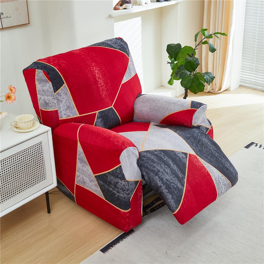 Recliner Chair Cover 4-Pieces, Stretch Sofa Slipcover 1 Seater Sofa Covers for Living Room Furniture Covers with Elastic Bottom