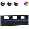 VidaXL Wall-mounted TV Cabinet with LED Lights Black 130x31x45 Cm 852342