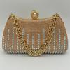 2025 Luxury Fashion Women's Color Diamonds Pearl Evening Clutch Bag Full Rhinestone Design Party Wedding Handbags Shoulder Bag