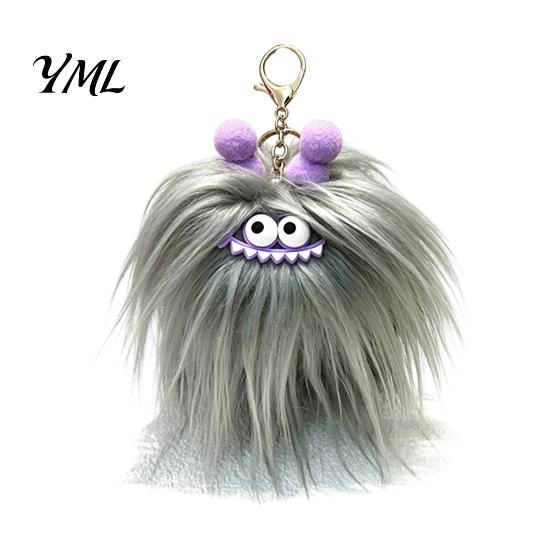 Small Plush Toy Long Haired Creature Keychain, Cartoon Plushie Bag Charm, Charm Furry Keyring Pendant for Backpacks Handbags Keys Stuffed Doll