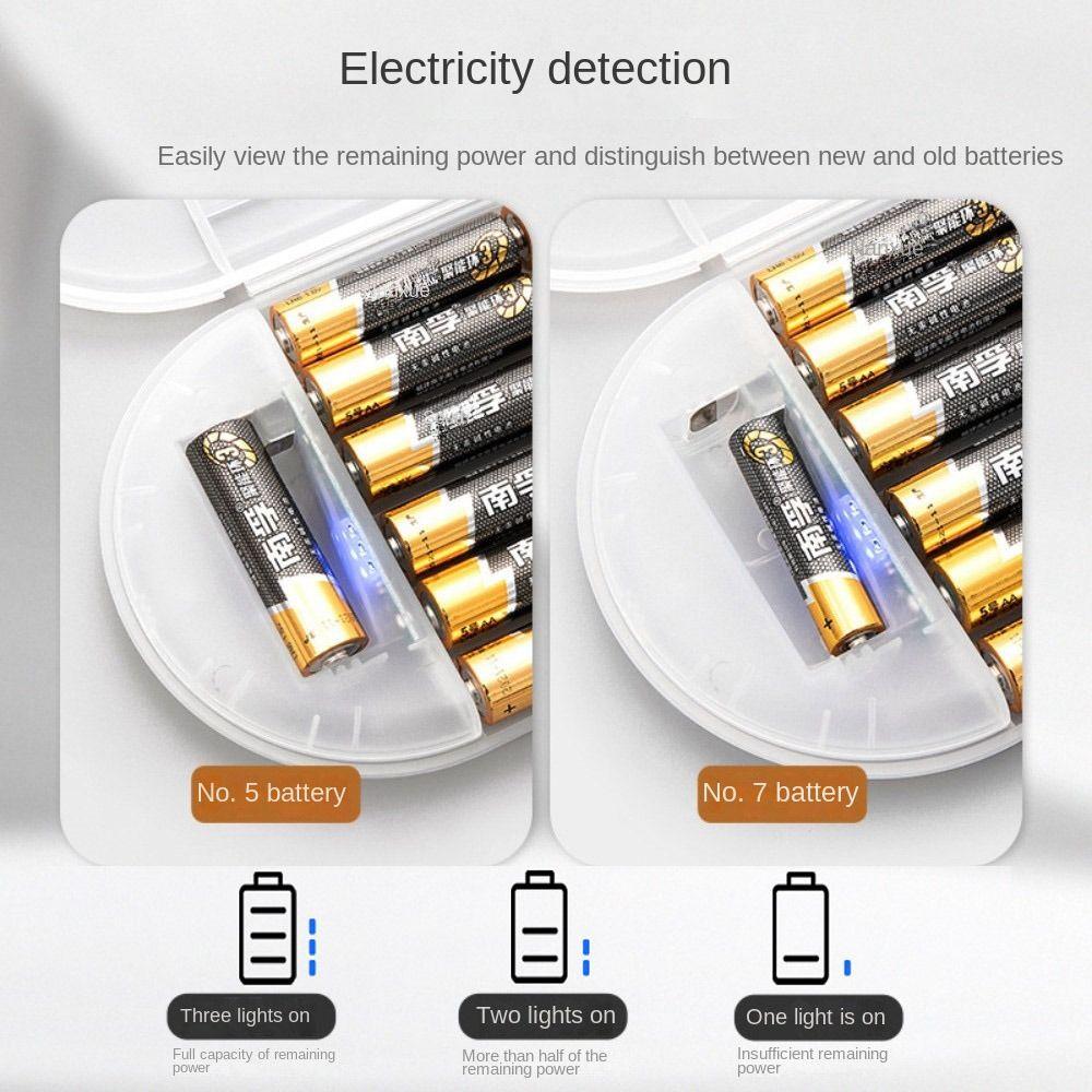 Multi-layer Battery Organizer Plastic Battery Button Cell Holder Data Cable