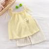 Girl Set Summer New Korean Fashionable Floral Vest Shorts Daily Wear Two-piece Set Kids Clothes Girls