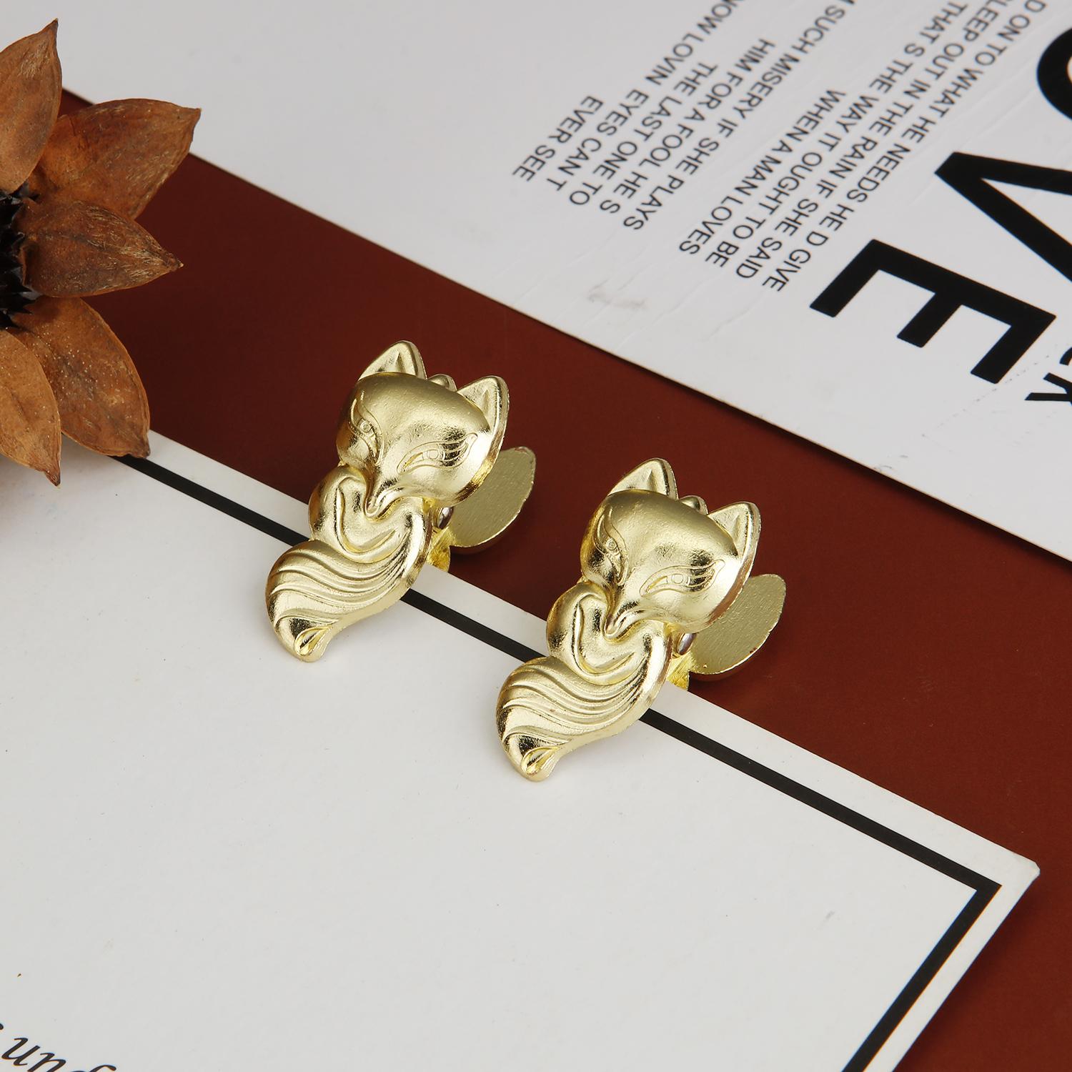 

2PC Metal Fox Binder Clips Bill Binder Clip Foldback Notes Letter File Paper Clip Binding Securing Clip Stationery