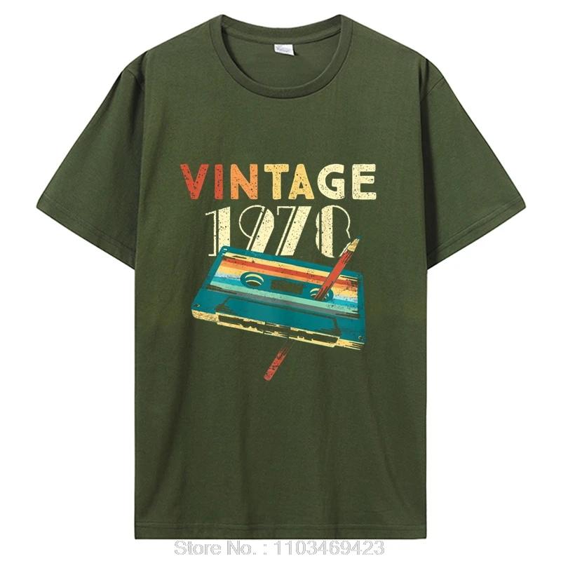 Vintage 1978 Music Cassette Birthday Gifts Old T Shirt Tops Cotton Fashion Graphic Tshirt Clothing Casual Basic T-shirts